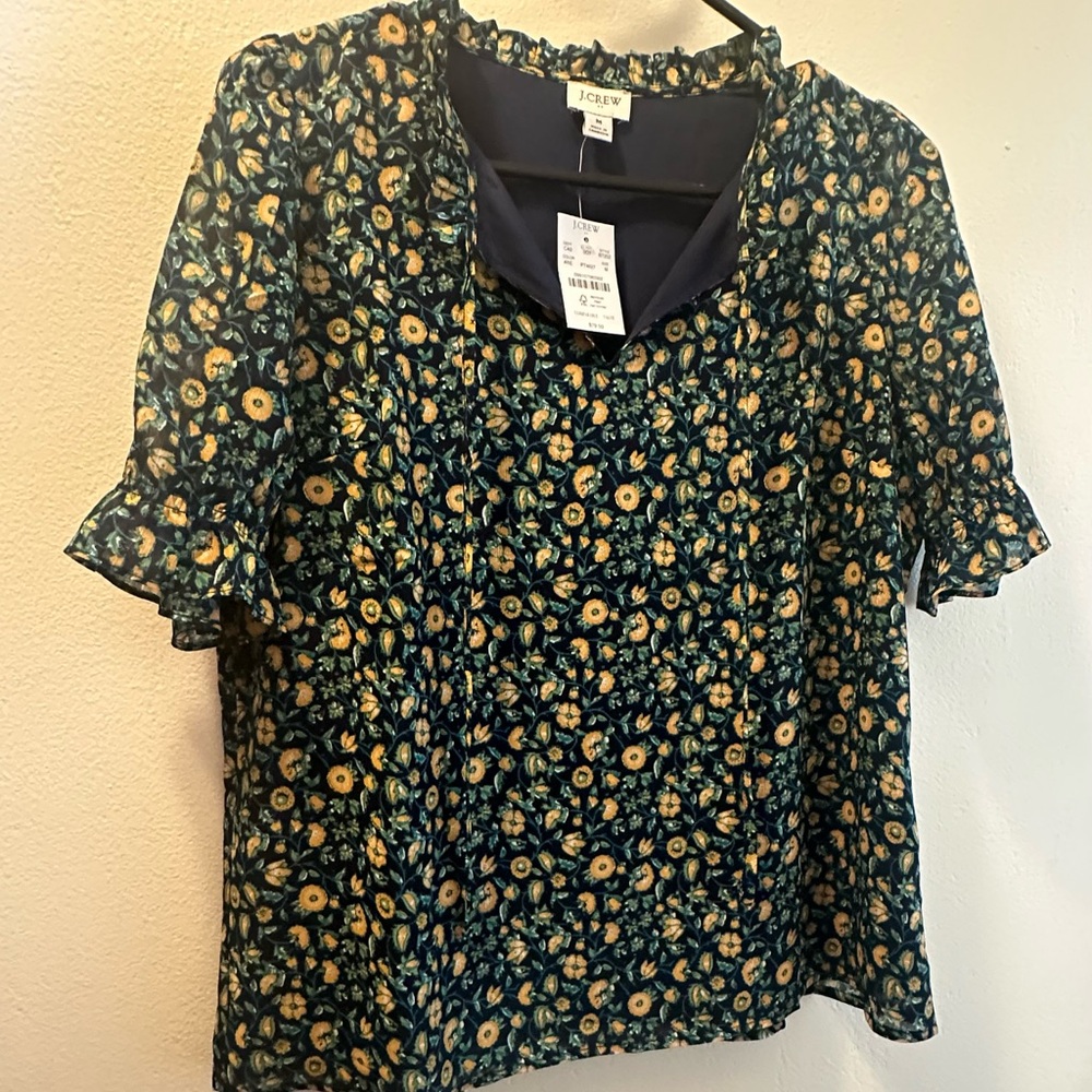 NWT JCrew Women’s Navy Floral Top